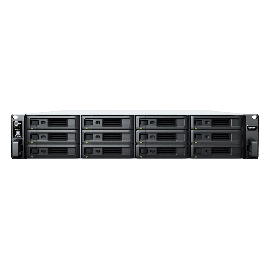 Synology RS2423RP+ 12-Bay Rackmount NAS – Ryzen CPU, 10GbE, Redundant Power (2U)