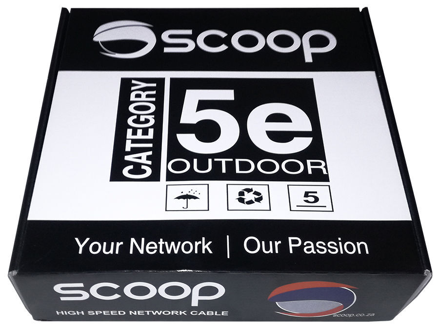 Scoop 100m Box Cat5e Outdoor FTP CCA Network Cable | TC-100C