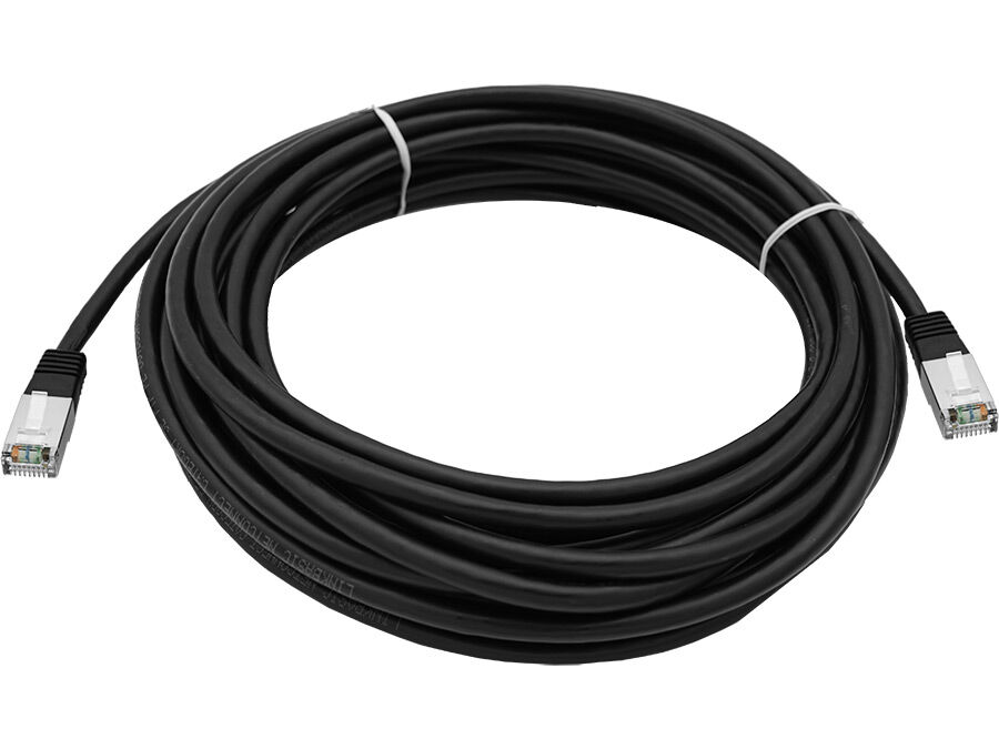 CAT5e 10M Shielded UV Protected Patchleads / Flyleads | Black - (10 Per Pack) | TC-FLY10