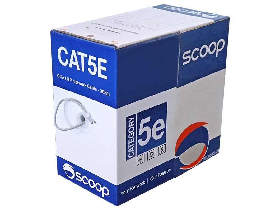 Scoop 305m Box Cat5e CCA Grey UTP Network Cable | UTP-305C