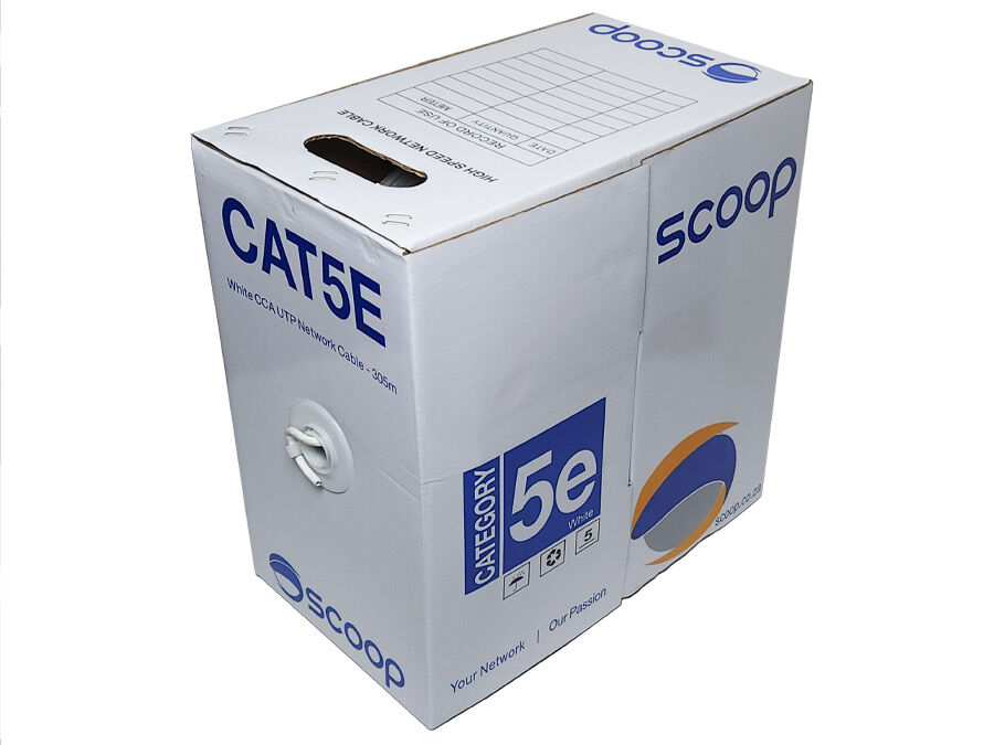 305m Box Cat5e CCA White UTP Network Cable | UTP-305CW