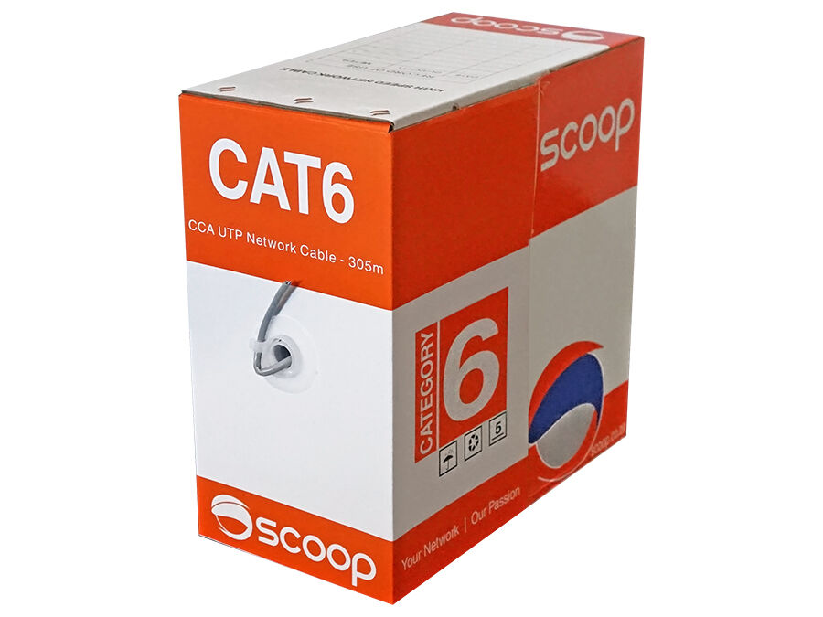 Scoop 305m Box Cat6 CCA Grey UTP Network Cable | UTP-6305C