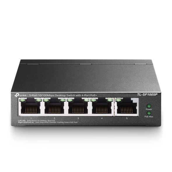 TP-Link 5-Port 10/100 Mbps Desktop Switch with 4-Port PoE+