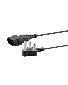 1m 3-pin Plug to 2-Pin Euro Socket