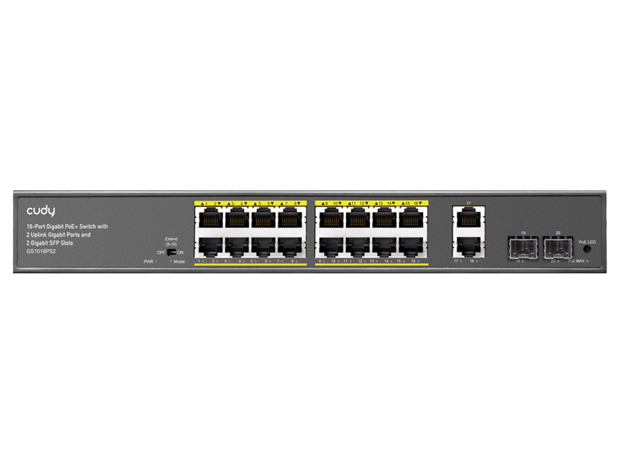 Cudy 16 Port Gigabit PoE 180W 2 Gigabit 2SFP Switch 