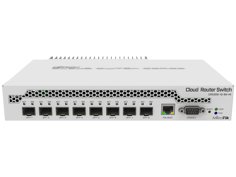 MikroTik Cloud Router Switch 8 Port SFP+ with PoE Input 