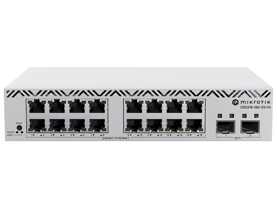 MikroTik SWoS Cloud Smart Switch 16 Port Gigabit 2 SFP+ 