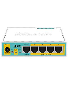 MikroTik hEX PoE Lite 5 Port Ethernet 4 PoE Router 