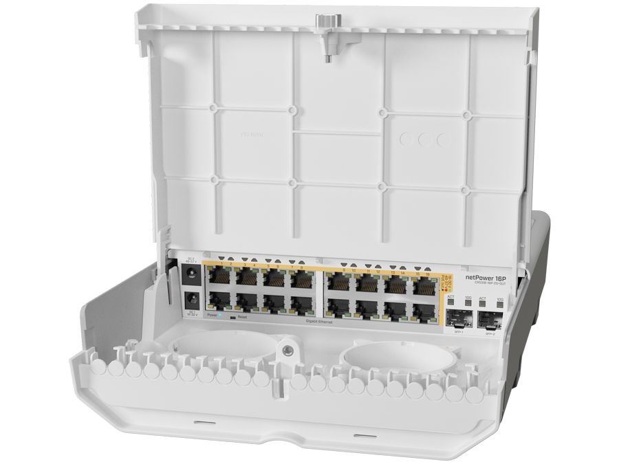 MikroTik netPower 16P 16 PoE Output 2 SFP+ Outdoor Switch
