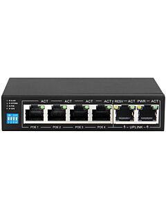 Scoop 6 Port Fast Ethernet 4 AI PoE 60W Switch