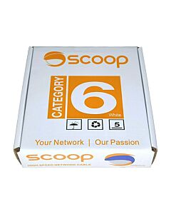Scoop 100m Box Cat6 CCA White UTP Network Cable