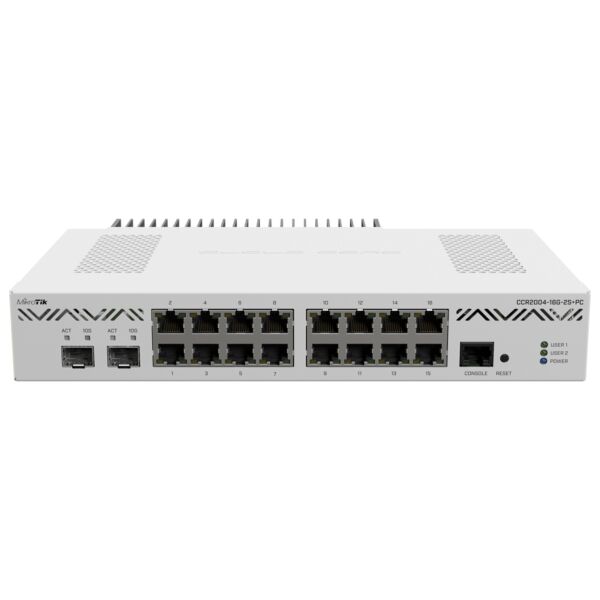 MikroTik Cloud Core 16 Port Gigabit 2SFP+ Passive Cooling Router  | RB-CCR2004PC