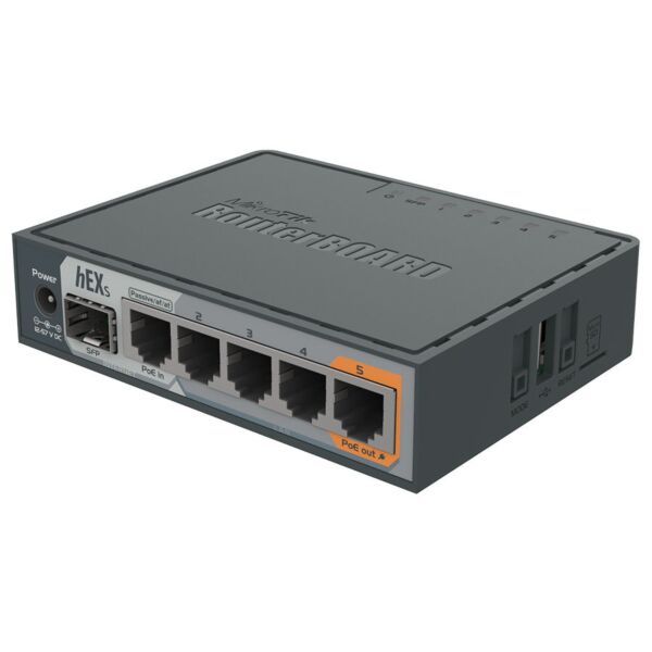 MikroTik hEX S 5 Port Gigabit 1SFP Desktop Router | RB-HEXS