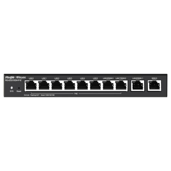 Reyee 10 Port Gigabit 4 WAN 8 PoE 110W Cloud Router  | RG-EG310GP