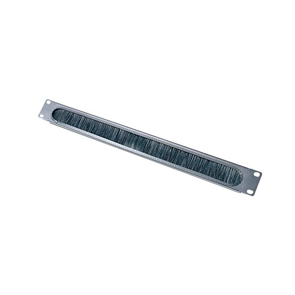 1U Cable Pass-Thru w/ Brush Strip Black