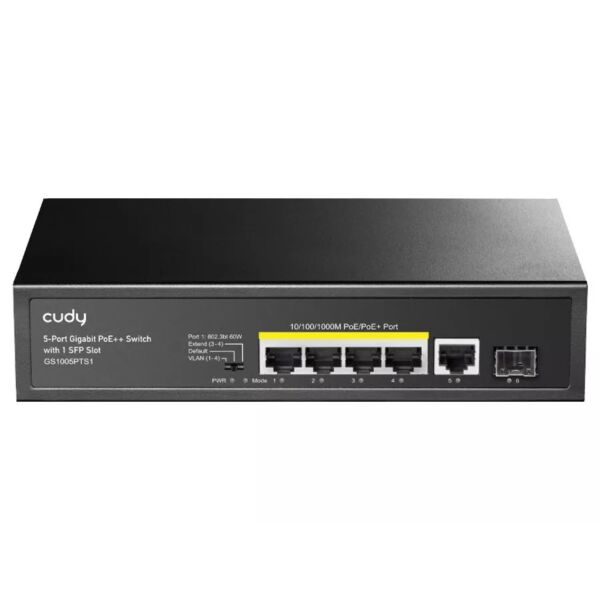 Cudy 5 Port Gigabit with 4 PoE 120W 1SFP Switch | CD-GS1005PT
