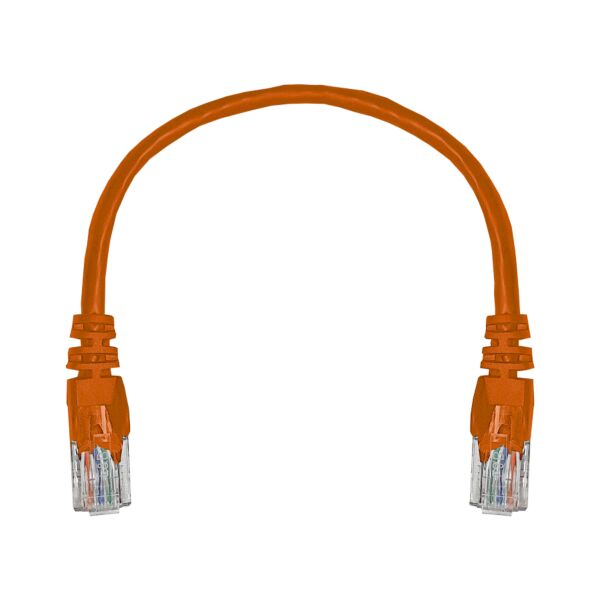 22cm UTP Cat5e Flylead Orange - (10 Per Pack)