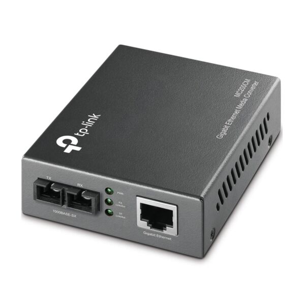 TP-Link Omada 10/100/1000 Mbps RJ45 to 1000 Mbps Multi-mode SC Fiber Converter | MC200CM