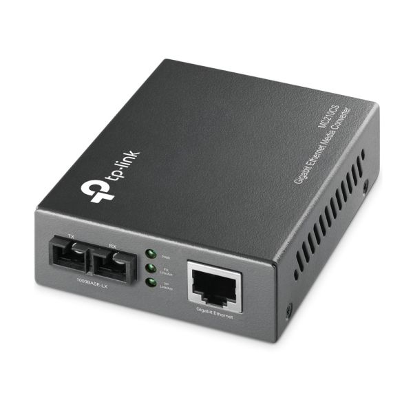TP-Link Omada 10/100/1000 Mbps RJ45 to 1000 Mbps Single-Mode SC Fiber Converter MC1400