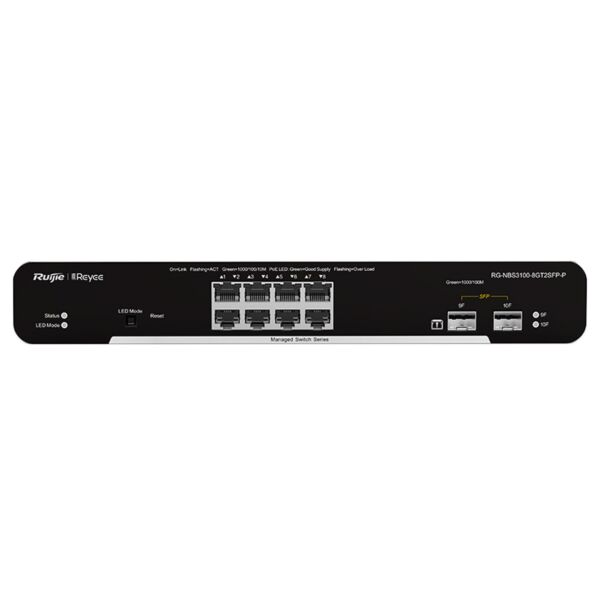 Reyee 8 Port Gigabit PoE 125W 2SFP Layer 2+ Smart Switch | RG-NBS8P2S