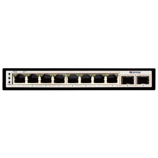Scoop 8 Port Gigabit AI PoE 96W 2SFP Switch