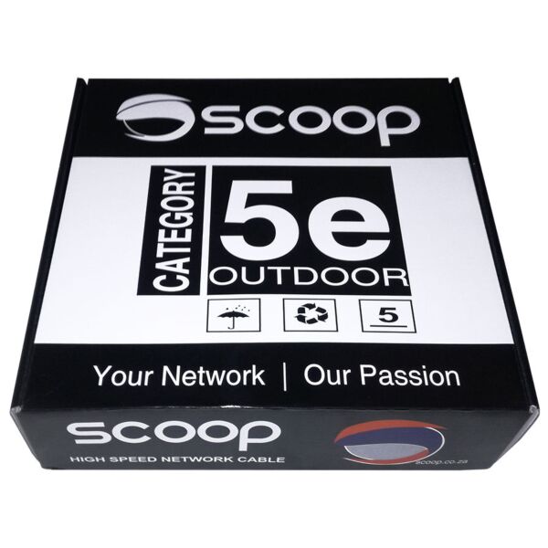 Scoop 100m Box Cat5e Outdoor FTP CCA Network Cable