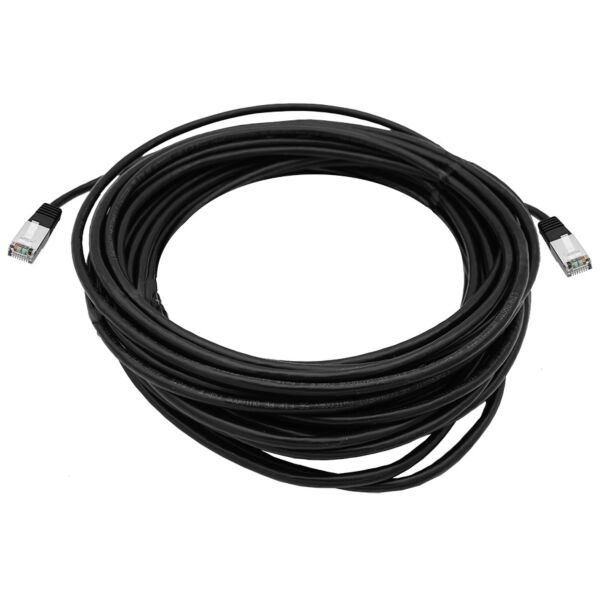 CAT5e 15M Shielded UV Protected Patchleads / Flyleads | Black - (10 Per Pack)