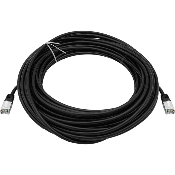 CAT5e  20M Shielded UV Protected Patchleads / Flyleads | Black  - (10 Per Pack) | TC-FLY20