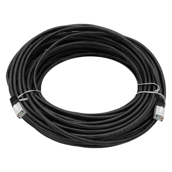 CAT5e  30M Shielded UV Protected Patchleads / Flyleads | Black - (10 Per Pack) | TC-FLY30